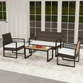 thumbnail image 4 of Gymax 8 Pieces Patio Furniture Set PE Rattan Porch Chairs w/ Loveseat & Coffee Table, 4 of 10