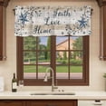 thumbnail image 6 of 2 Pack Vintage Country Valances for Windows Bedroom Living Room Window Treatments, Blue Rustic Texas Star Vines Wooden Grain Rod Pocket Valance Drapes Short Kitchen Curtains Over Sink 54"x18", 6 of 8