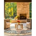 thumbnail image 3 of Unique Loom Outdoor Traditional Collection Area Rug - Timeless (6' 1" Round Navy Blue and Light Pink/Gold), 3 of 8