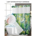 thumbnail image 4 of No Hook Cloth Fabric Shower Curtain with Snap in Liner, Green Oil Painting Waterproof Shower Curtains Set with See Through Top Window, Modern Abstract Art Summer Tree Bath Curtains Shower 54"x78", 4 of 6
