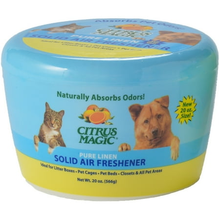 Citrus Magic Pet Odor Absorbing Solid Air Freshener Pure Linen, (Best Air Freshener For Pet Odor)