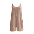 thumbnail image 5 of TrendOFT Combinaison d'Été pour Femmes Décontractée Sans Manches Shorts Unis à Bretelles Combinaisons une Pièce Khaki m, 5 of 5