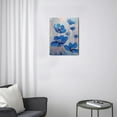 thumbnail image 3 of Eye-Catching Blue Abstract Flower Art Modern Canvas Prints, Wall Art for Living Room, Bedroom & Home Décor, 12x16 inches, 3 of 7