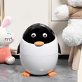 thumbnail image 4 of QualitChoice Cute Penguin Garbage Can Stylish Addition To Room Mini Penguin Trash Can Is blue, 4 of 6