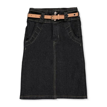 Belted Pencil Skirt - NO FUZE Girls' Belted Denim Pencil Skirt
