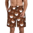 thumbnail image 1 of Goofa Mignons Paresseux Ours Se Relaxant dans une Tasse de Café Maillots de Bain Imprimés pour Hommes Été Séchage Rapide Short de Plage Maillots de Bain-TTG, 1 of 6