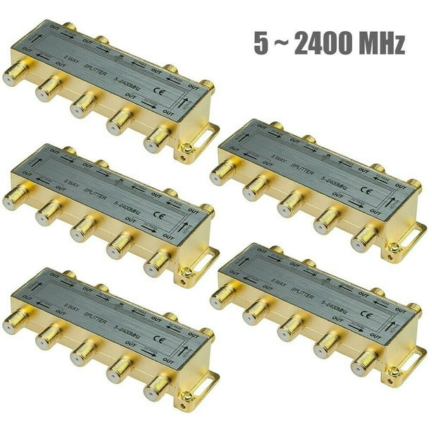 5x 8Way Coax Coaxial Cable Splitter TV Antenna Satellite Signal Split 52400MHz