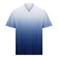 thumbnail image 3 of Mens Ice Silk Shirts Lightweight Short Sleeve Lapel Tee Shirts Plus Size Classic Solid Three Buttons Tees Tops, 3 of 6