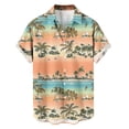 thumbnail image 5 of Xcmzpl Men's Hawaiian Short Sleeve Button Down Shirt Camp Collar Summer Beach Top Happy Father's Day Shirt for Dad Orange L, 5 of 7