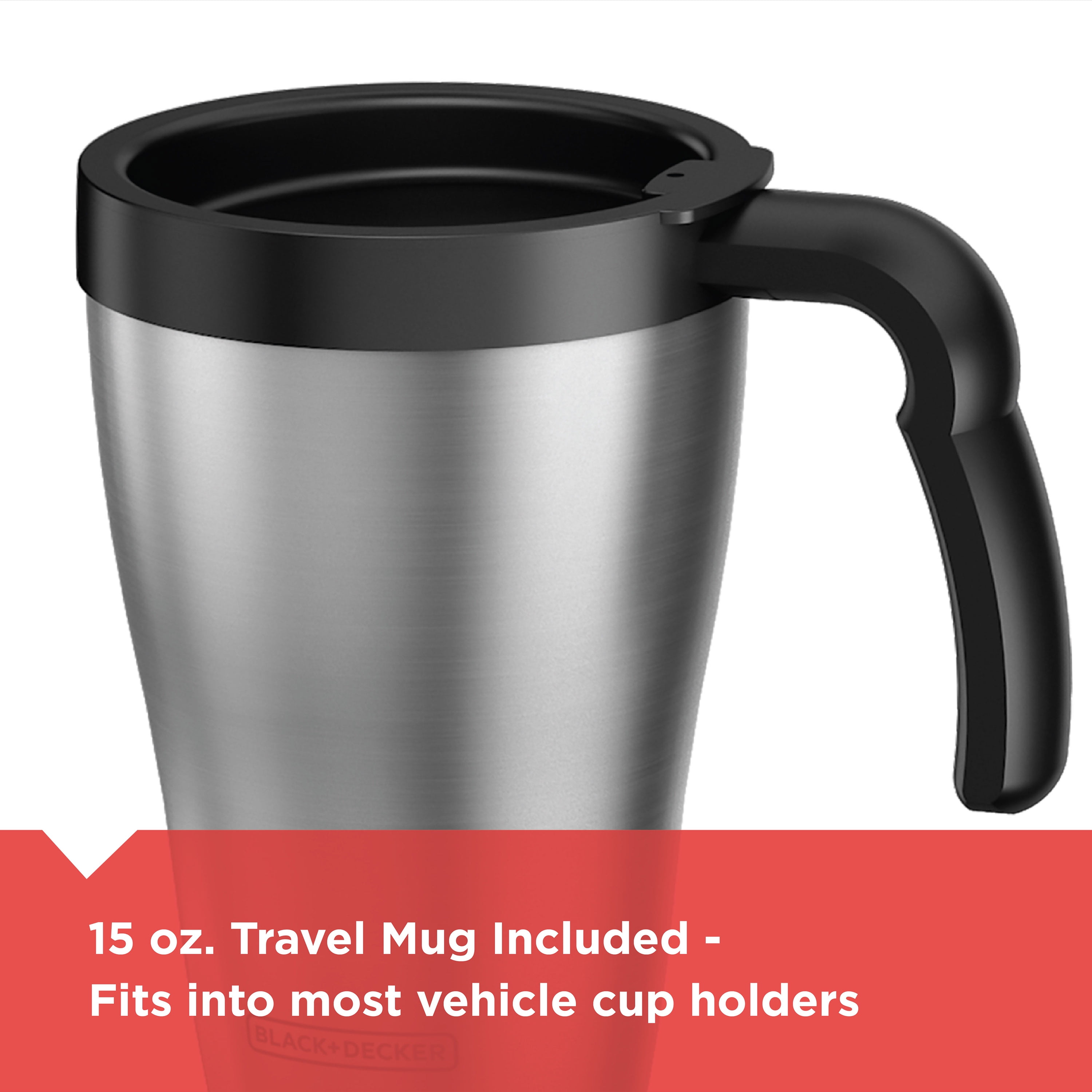 Black Decker Brew N Go Personal Coffeemaker With Travel Mug Black Stainless Steel Dcm18s Walmart Com Walmart Com