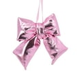 thumbnail image 1 of Holiday Time 1 Count 5.5" Christmas Metallic Puffy Bow Ornament, Pink, 1 of 5