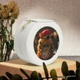 thumbnail image 6 of Naloa Hip-Hop Guinea Pig. Round Jewelry Box, Travel Jewelry Organizer, 3.9 x 3.9 x 2in Jewelry Storage Box for Women-White, 6 of 7