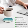 thumbnail image 3 of Teal Blue Ombre Coasters Set of 6, Absorbent Coasters for Drinks, Contemporary Gradient Abstract Art Coaster for Desk Coffee Table Protection, Home Decor House Warming Gifts 4", 3 of 8