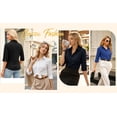thumbnail image 5 of MOYIKO Womens Button Down Shirts 3/4 Sleeve Basic Business Dress Shirts Collared Work Office Fitted Blouses Tops, 5 of 7