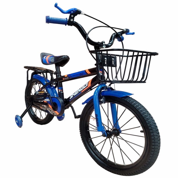 Bicicleta Infantil Azul R12 Con Cansta y Ruedas Entrenadoras 2-4 Años