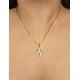 thumbnail image 3 of Cadena y dije de brillos con corona de oro laminado letra N, 3 of 8