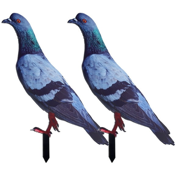 2Pcs Yard Pigeon Stake Backyard Dove Insert Pigeon Garden Stake Bird Sign Stake Lawn Decor