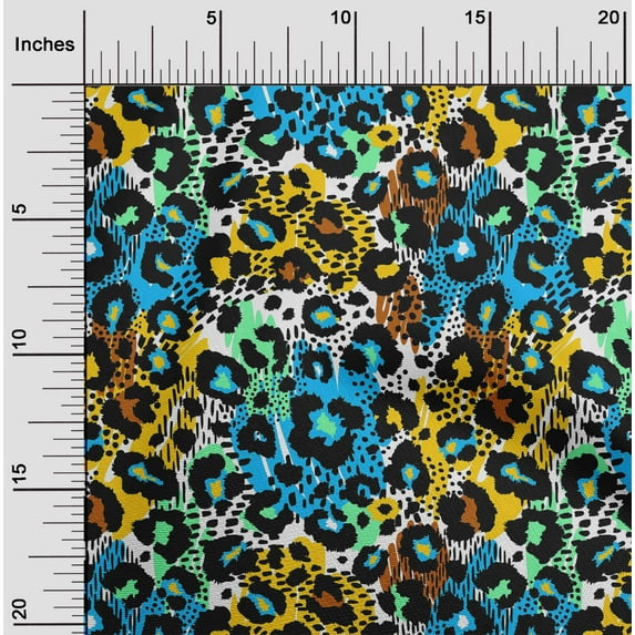 oneOone Cotton Cambric Medium Blue Fabric Animal Skin Sewing Fabric By The Yard Printed Diy Clothing Sewing Supplies 56 Inch Wide-GLI