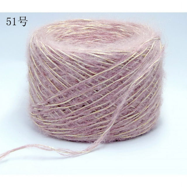 Nvzi Hilo suave y brillante de 100 g: hilo multicolor para tejer, crochet, tejer a ganchillo, hilo de paisajes, hilo multicolor para tejer, rosa claro