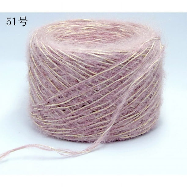 Nvzi Hilo suave y brillante de 100 g: hilo multicolor para tejer, crochet, tejer a ganchillo, hilo de paisajes, hilo multicolor para tejer, rosa claro