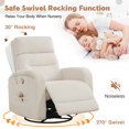 thumbnail image 2 of Aemeios Manual Swivel Rocker Recliner Chair, Corduroy Nursery Chair for Living Room, White, 2 of 6