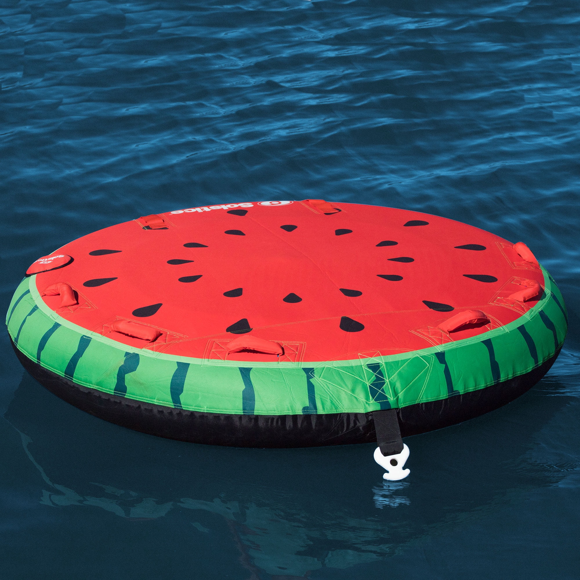 Solstice Inflatable 2 Rider Watermelon Towable Tube Float Raft, Multicolor, one Size