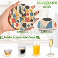 thumbnail image 2 of Yayeee 6 PCS Drink Coasters with Holder Set Woven Absorbent Round Tabletop Hot Pad, Blue Geometric, 2 of 7