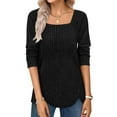 thumbnail image 4 of Fantaslook Square Neck Tops for Women Long Sleeve Dressy Blouses Button Side Tunic Shirts, 4 of 8