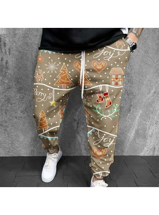 cllios Reflective Pants Men Hip Hop Trousers Casual Gold Print Jogger  Sweatpants Drawstring Sequin Shiny Trousers