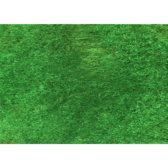 Ahgly Company Machine Washable Indoor Rectangle Transitional Green Area Rugs, 3' x 5'