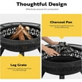 thumbnail image 3 of SPECSTAR 3-in-1 Fire Pit，35 in Wood Burning Firepits with Cooking Grill Grate & Charcoal Pan & Cover Lid, Metal Table for Backyard Bonfire BBQ Outdoor Camping Picnic, 3 of 8
