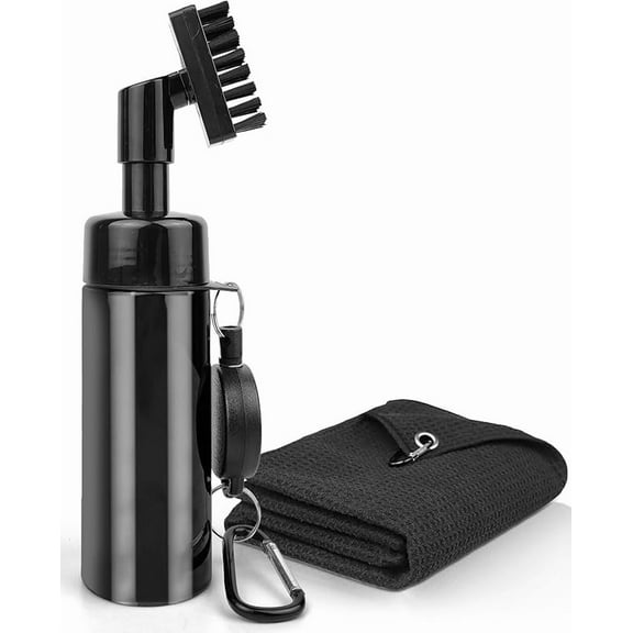 Wrongduck Golf Club Cleaner Kit, Portable Golf Cleaning Brush Set with Water Spray, Retractable Cord, Fiber Golf Towel, and Hook, Deep Cleaning Tool for Clubs and Balls, Ideal Gift for Golfers