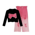 thumbnail image 3 of THDHVS Toddler Girl Outfits, Embroidered Bow Top with Ombre Distressed Denim Set for Girls Spring Casual Fashion Outfit and Wear 7-8 Years, 3 of 7