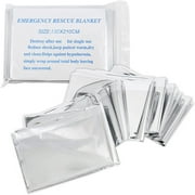 Ploreser Emergency Foil Mylar Thermal Blanket (Pack of 4), 84 x 52 inch, Waterproof Blankets for Camping Survival - Silver