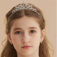 thumbnail image 2 of Tiara de princesa con diamantes de imitación para niños, accesorios de cumpleaños para niñas, corona de cristal nupcial, Tiara, joyería para el cabello de boda JM, 2 of 5