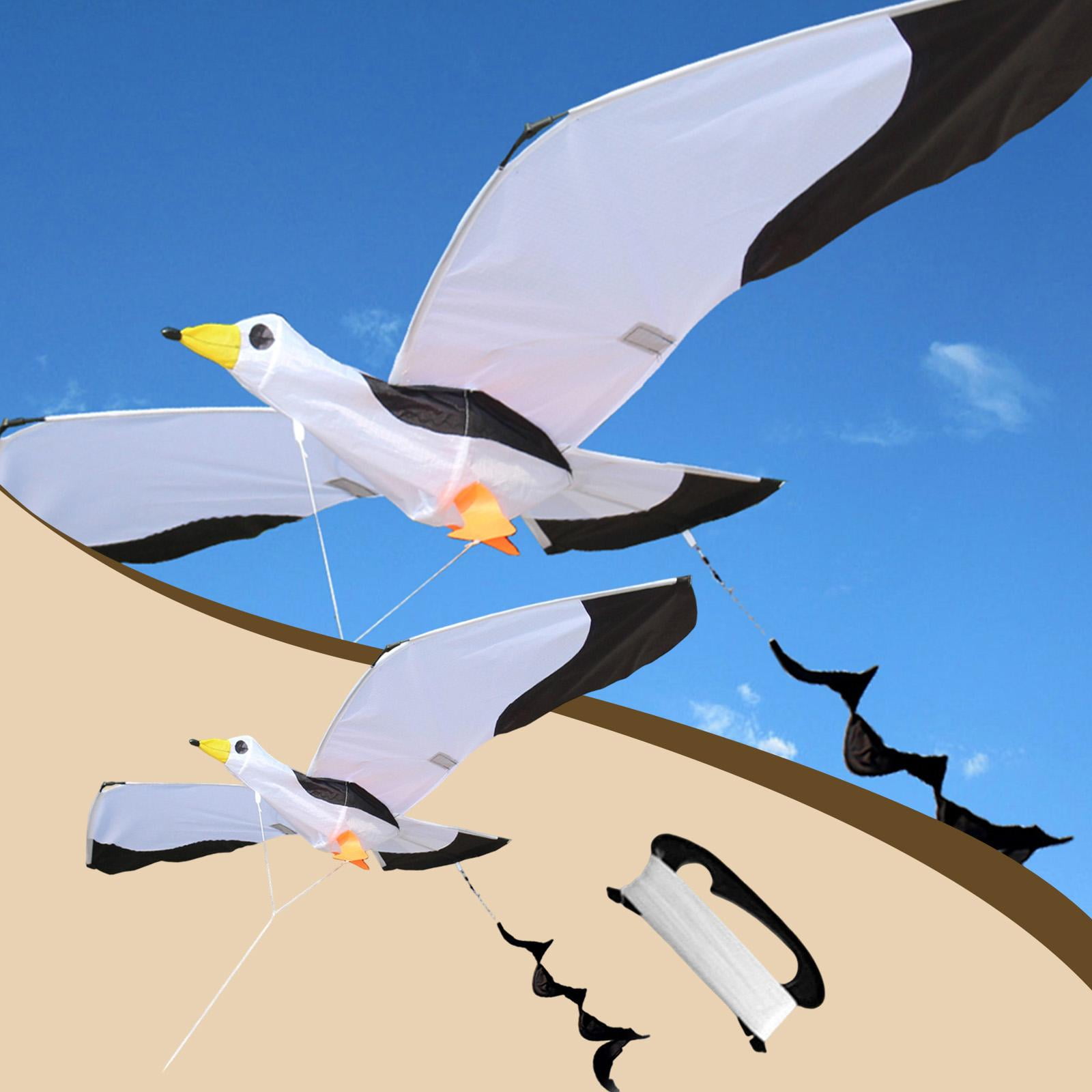 Seagull Kite Outdoor Flyer with Polyester Material Easy Assembly for Adults and Kids Beach Park Use
