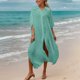 thumbnail image 4 of Trajes de baño para mujer, Trajes de baño para mujer, Traje de baño para mujer, Cárdigan bikini con solapa sólida, Vestido de playa para mujer, 4 of 9