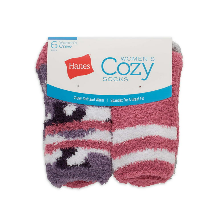 Hanes Women'S Cozy Crew Sock, 6 Pack - Walmart.Com