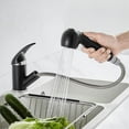 thumbnail image 1 of Grifo de cocina versátil con cuerpo de latón macizo, acabado negro con rociador extraíble para un diseño aerodinámico, 1 of 4