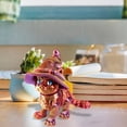 thumbnail image 4 of Figurita mágica de gato con sombrero. Estatua decorativa impresa en 3D. Colores naranja y morado deslumbrantes., 4 of 6
