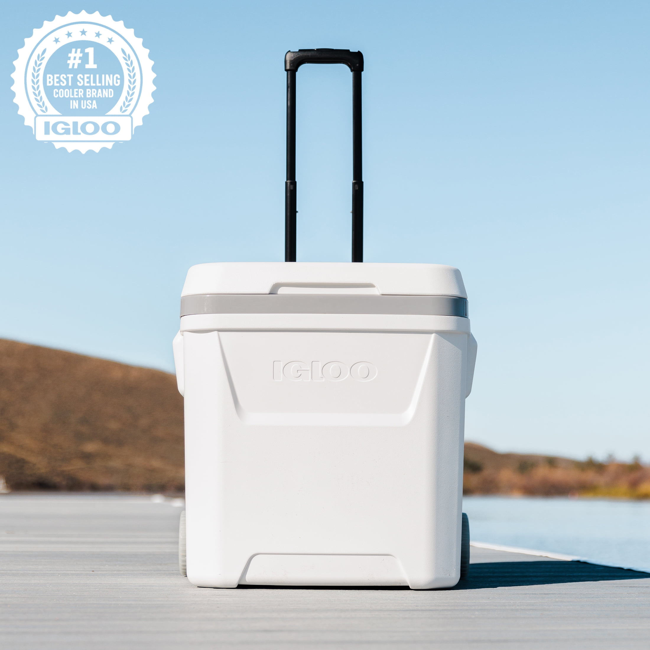 Igloo 60 QT Marine Ice Chest Cooler with Wheels, White