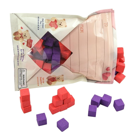 Fun Express 12 Pieces 4" x 6" Bright Valentine’s Day Fidget Foam Blocks Handout for 12