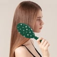 thumbnail image 2 of Green Christmas Snowflake Pattern Hair Brush,Girls Detangling Hair Brush,Glide Through Tangles with Ease for Wet & Dry Hair,8.8"X2.8", 2 of 7