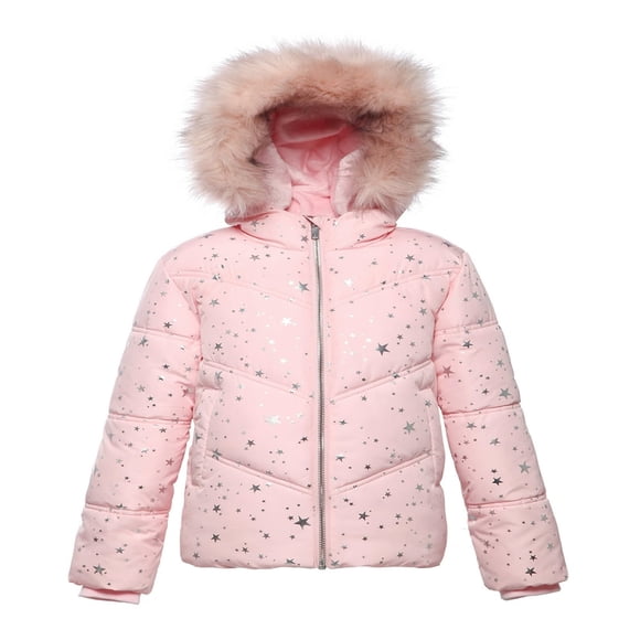 Rokka&Rolla Manteau Matelassé d'Hiver Épais pour Filles, Coupe Bouffante, Tailles 4-16