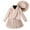Beige, variant on Wancir Girls Clothes Skirt Set Kids Fall Winter Lapel Long Sleeve Outwear with Pleated Skirt and Sun Hat