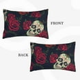 thumbnail image 4 of Balery Roses Skulls Bedding Queen Pillow Cases - Envelope Closure - Soft Brushed Microfiber Fabric - Shrinkage and Fade Resistant Pillow Cases-16"x24", 4 of 9