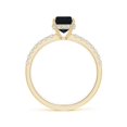 thumbnail image 2 of ANGARA Natural 1.65 Ct Emerald-Cut Sapphire Engagement Ring with Diamonds in 14K Yellow Gold for Women (Size-8x6mm) | September Birthstone, Anniversary, Jewelry Gift for Women | Natural Sapphire Ring, 2 of 11