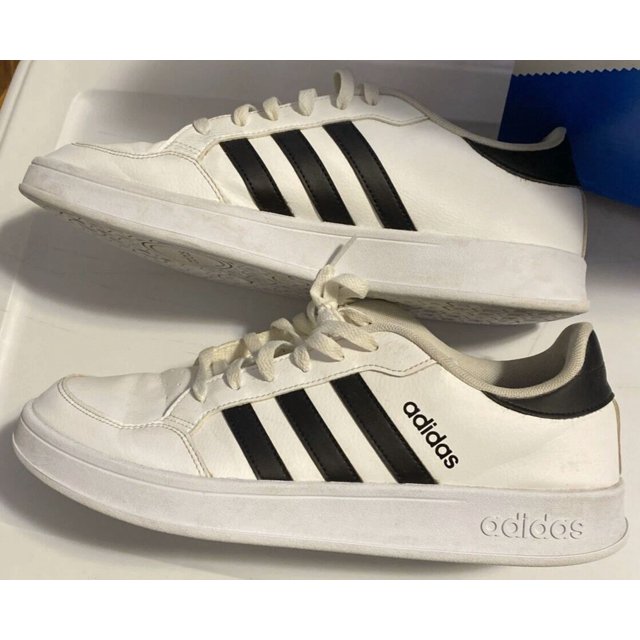 Ad-id-as Breaknet Sneakers Men Size 12 White W/ Black Stripes Logo Style FX8707
