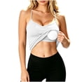 thumbnail image 6 of YFNNUP Women's Tank Top Built in Bra Camisole Tops Adjustable Spaghetti Strap Cami Tank Summer Slim Fit Undershirts Blouse White XL, 6 of 6