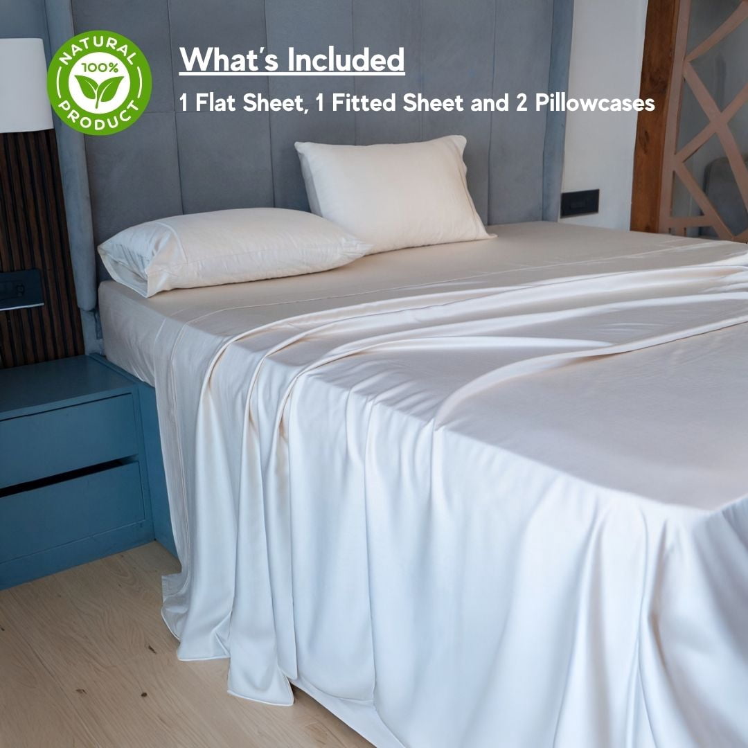 Home Prides Queen Bamboo Sheets Set - 100% Bamboo Viscose, Silky Soft Cooling & Breathable Bamboo Bed Sheets, 4-Piece, 15” deep Pocket, Oeko-Tex Certified, Light Caramel